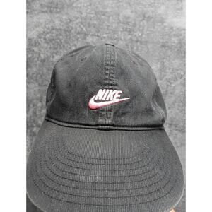 Vintage Y2K Nike Gray Tag Black Pink Lettering Adjustable Strap Dad Hat Cap